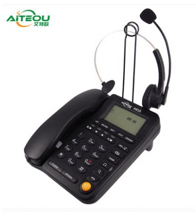 ATeo A810 Recordphone wired phone ear-ear customer service headphones built in memory cards