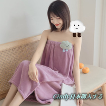 Japanese GP bath towel housewife can wear coral wool suction speed dry without easy to drop towel and wear a chest dress