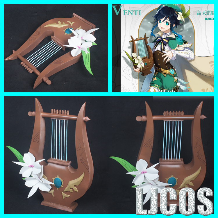 New Genshin Impact Venti Cosplay Pvc Harp Waist Accessories Anime Props Handmade Ebay