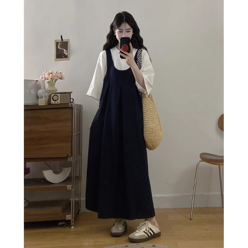 Plus-Size Slimming Casual Suspender Skirt Set 2026 Super Popular Summer Outfit Complete Set to Cover Body Fat Two-Piece Set