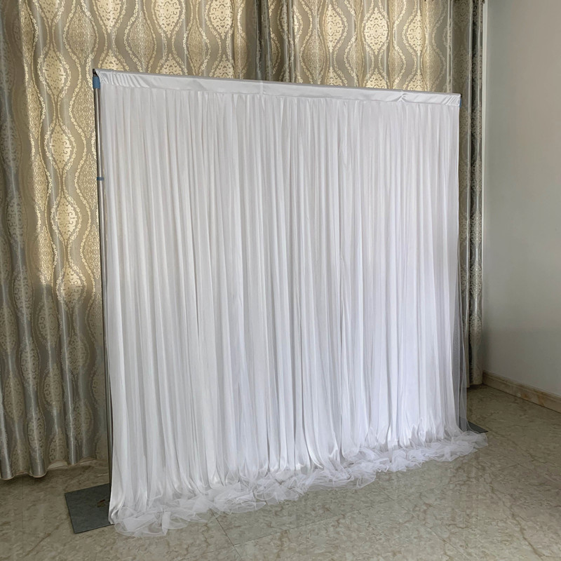 Wedding Celebration Double Layer Mesh Yarn Backdrop Veil Wedding Sign to Table Mantle Birthday Sweet terrace Network Red Straight Podcast