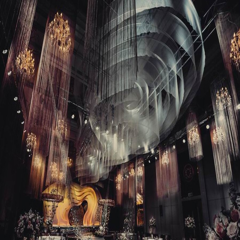 New Wedding Ceremony Props Wedding ceiling Ceiling Decorated Suspended Ceiling Round Double Suspended Ceiling Yarn Stage Decoration Cloud Top Yarn