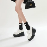 Оригинальные высокие туфли в английском стиле на платформе для кожаной обуви, в британском стиле