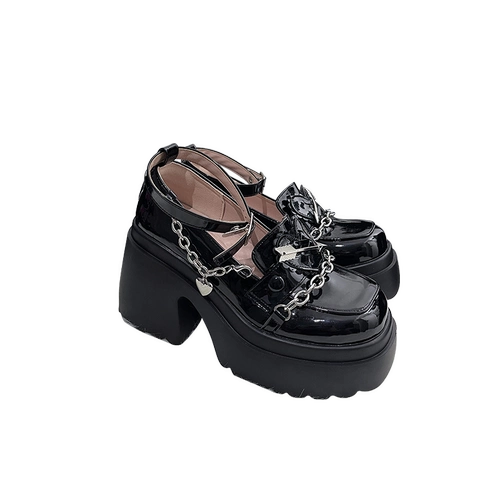 Superpink [Lock Love] оригинальные субкультурные популярные туфли для девочек на толстой подошве, милые крутые кожаные туфли в стиле панк y2k для женщин