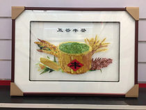 Suzhou embroidery machine embroidery imitation hand through yarn embroidery finished restaurant corridor bedroom Peony landscape decorative painting hanging painting