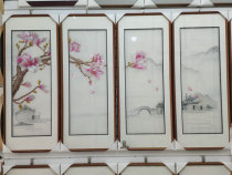 Suzhou embroidery pure hand embroidery silk screen Jiangnan scenery Suzhou embroidery living room background wall decorative painting Xiang Embroidery corridor