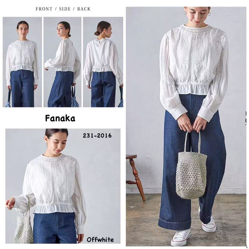 Japanese Fanaka (Additional Items in Transit, First Come First Served) Round Neck Heavy Lace Shirt