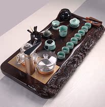 Tea tea set set home light luxury high-end automatic kung fu tea table ebony wood tea tray tea ceremony six gentlemen