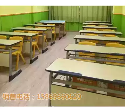 Yucai double student training course desks and chairs Multi-function learning tables and chairs Primary and secondary school students desks and chairs Double tables