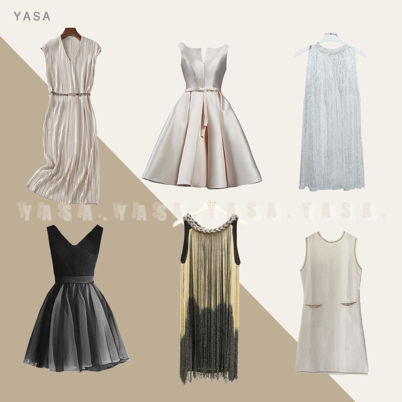 Yasa【Women's Dress】Model Room Minimalist Light Luxury Dressing Room Hostess Satin Sequin Evening Gown