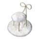 ສີຂາວ imitation wool round chair cushion butterfly chair cushion dressing table plush cushion net celebrity stool thickened cushion floor cushion