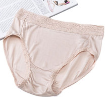 Large size high waist silk womens underwear lace lace mulberry silk knitted bottoms breathable antibacterial non-trace breifs women