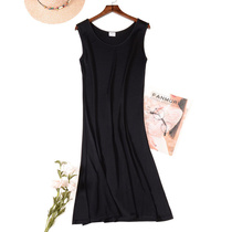 Silk vest skirt large size extended bottoming dress mulberry silk knitted petticoat sleeveless skirt small black skirt