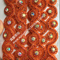 Red Orange AB Colorful Water Drill Chain DIY acting out of coat clothing Decorative Hand-stitched with Wavy Inlaid Drilling Chain