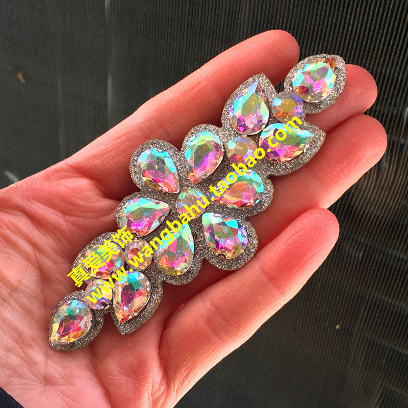 AB color water drop flower diamond clothes inlaid diamond jewelry DIY performance dance clothes shoes hat ironing diamond flower costume diamond