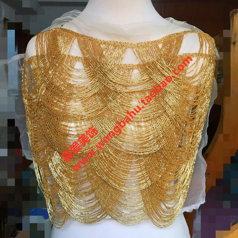 Golden Red Black Silver Beipearl Large Flow Su Lace Clothing Accessories DIY Skirt Stage Performance Dress Decorations