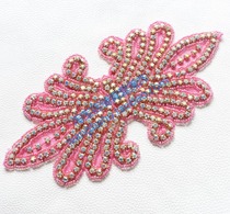 Light rose red rice beads gold bottom AB color water diamond decoration Crow heart diy skirt clothes waist shoulder shoes decoration