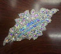 Super flash AB color water drop horse eye gem glass diamond dress skirt waist Diamond Flower Dance suit decals