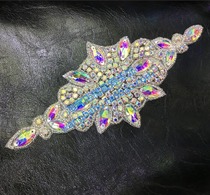 AB colored crystal glass horse eye water drill gold applique DIY womens bag clothes shoes and hats waist decoration accessories