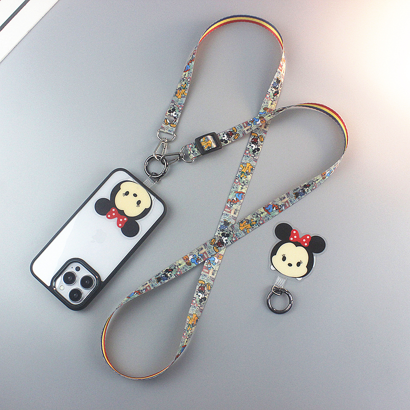 Cartoon Cute Minnie Crossbody Phone Lanyard, Extended and Adjustable Phone Strap with Fixed Patch, Women's Sturdy Phone Chain