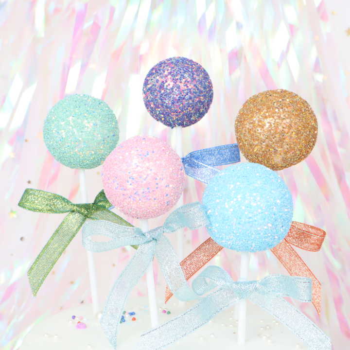 Net red with the same Bling sequin ball laser foam bow ball card birthday cake shiny ball plug-in