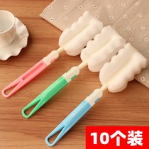 10 Long Handle Cups Brushed Sponge Wash Cups Brushed Clean Glass Bottle-Bottle Brushed Folding Brushed Cups 360 degrees