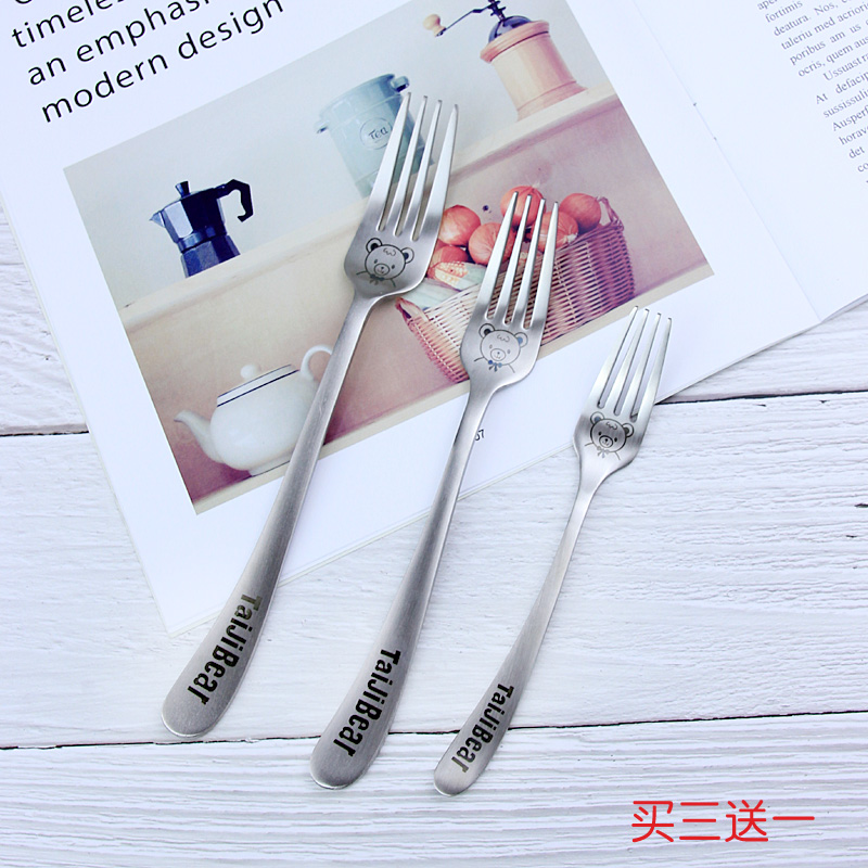 304 Stainless Steel Fork Thicken Main Meal Fork Dessert Fruit Salad Fork Home Adult Kids Western Steak Fork