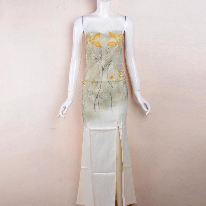(Discounted Sm) Chuangqi 2026 Spring/Summer Long Mermaid Evening Dress Slim Fit Hand-Painted Beaded Embroidery (Discounted Sm) Chuangqi 2026 Spring/Summer Long Mermaid Evening Dress Slim Fit Hand-Painted Beaded Embroidery