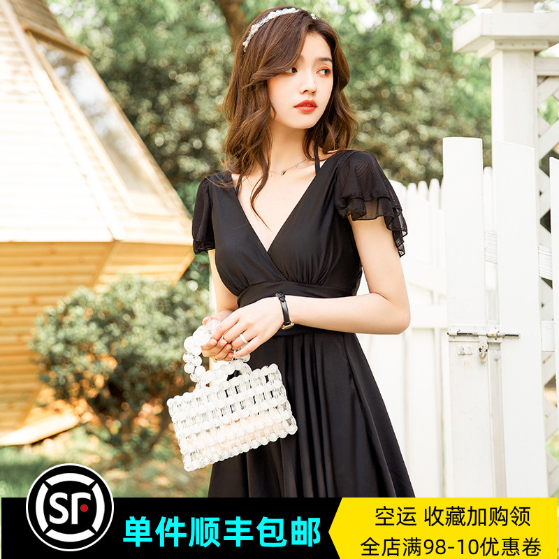 Large size swimsuit female fat mm shade thin conservative dress and loose weight and add 200 pounds of hot spring swimsuit