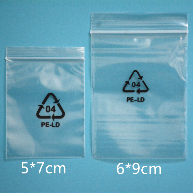 No. 1 No. 2 Environmental Protection Logo Ziplock Bag 5*7cm6*9cm 4-character Logo Bag Triangle Logo Packaging Bag Seal Pocket