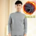 Cotton tự sưởi ấm đồ lót ngọn nam cộng với nhung dày nửa cao cổ áo cotton mùa thu quần áo đơn mảnh bố áo thun dài tay đẹp Áo ấm
