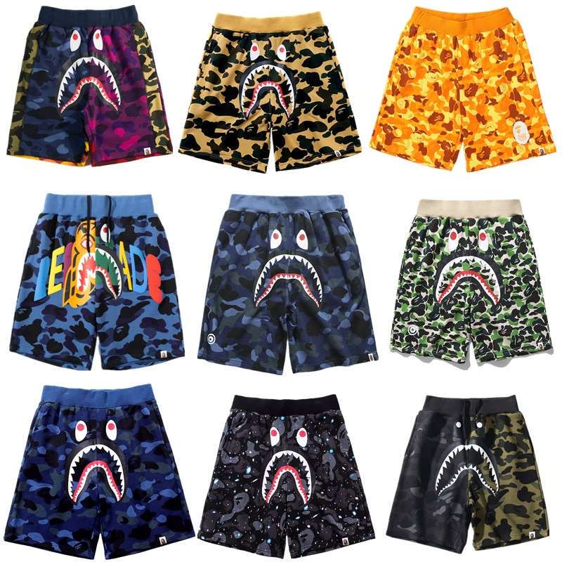 Tendy Brand Bape Shark Head Men's Casual Shorts D Digital Qu