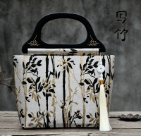 Сумка-вешалка из бамбука и черного дерева