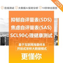 Depression Test Anxiety Self-assessment scl90 Symptom Scale 90 Mental health Online test SDS diagnosis