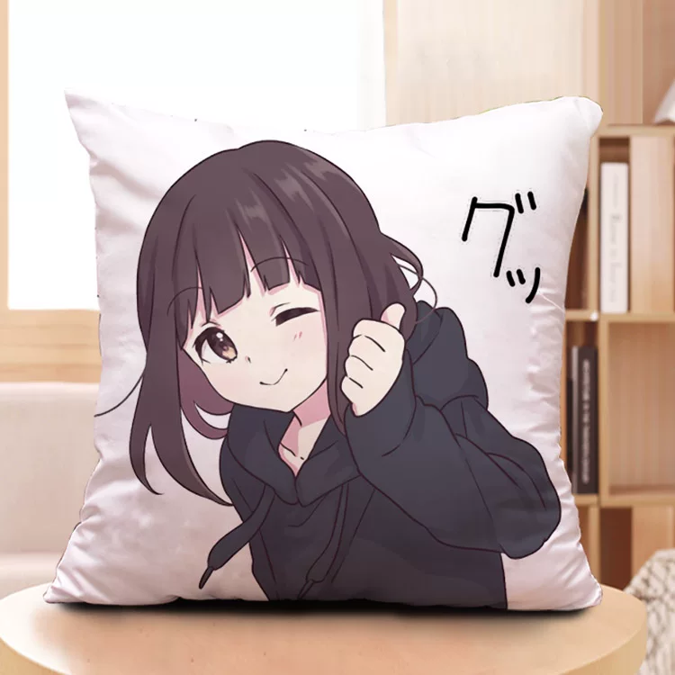 Подушка с изображением Menhera-Chan, держит соус, Linecamera, набор эмодзи WeChat QQ, аниме-подушка на заказ
