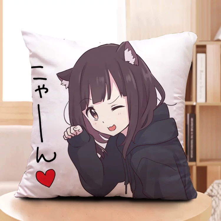 Подушка с изображением Menhera-Chan, держит соус, Linecamera, набор эмодзи WeChat QQ, аниме-подушка на заказ