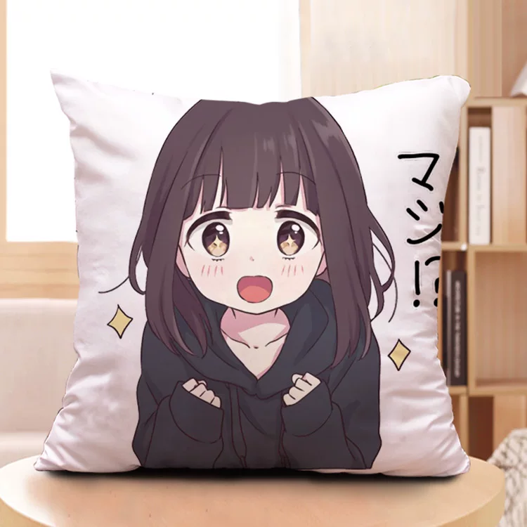 Подушка с изображением Menhera-Chan, держит соус, Linecamera, набор эмодзи WeChat QQ, аниме-подушка на заказ