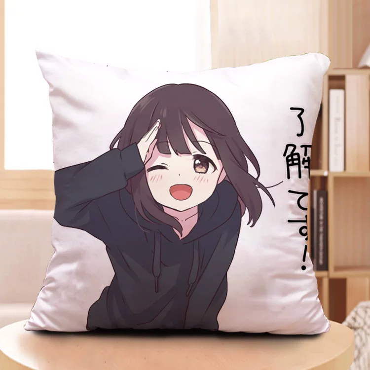 Подушка с изображением Menhera-Chan, держит соус, Linecamera, набор эмодзи WeChat QQ, аниме-подушка на заказ
