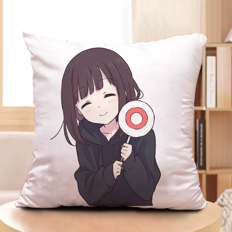 Подушка с изображением Menhera-Chan, держит соус, Linecamera, набор эмодзи WeChat QQ, аниме-подушка на заказ