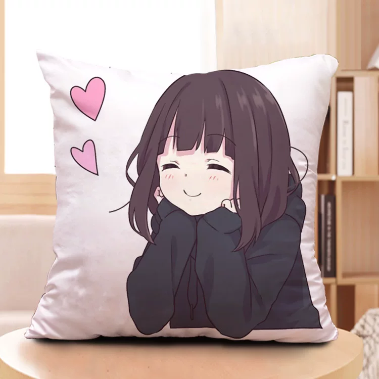 Подушка с изображением Menhera-Chan, держит соус, Linecamera, набор эмодзи WeChat QQ, аниме-подушка на заказ