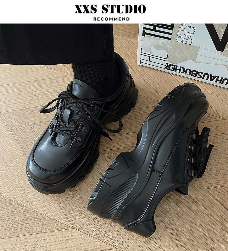 Trendy Dad Shoes with a 5cm Height Increase, High Street Thick-Soled Loafers, Versatile Sneakers, Studded Big-Toe Shoes for Men