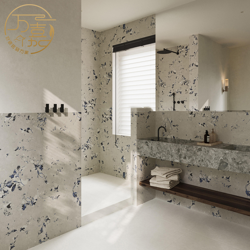 New Chinese-Style Blue and White Porcelain Micro-Cement Tiles 600*1200 Kitchen and Bathroom Wall Tiles for Guesthouses and Hotels New Chinese-Style Blue and White Porcelain Micro-Cement Tiles 600*1200 Kitchen and Bathroom Wall Tiles for Guesthouses and Hotels