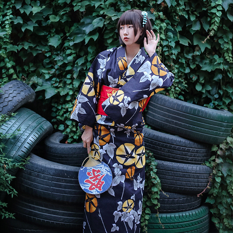 和服浴衣女日式傳統夏日花火大會和風服裝日本和服套裝棉寬鬆