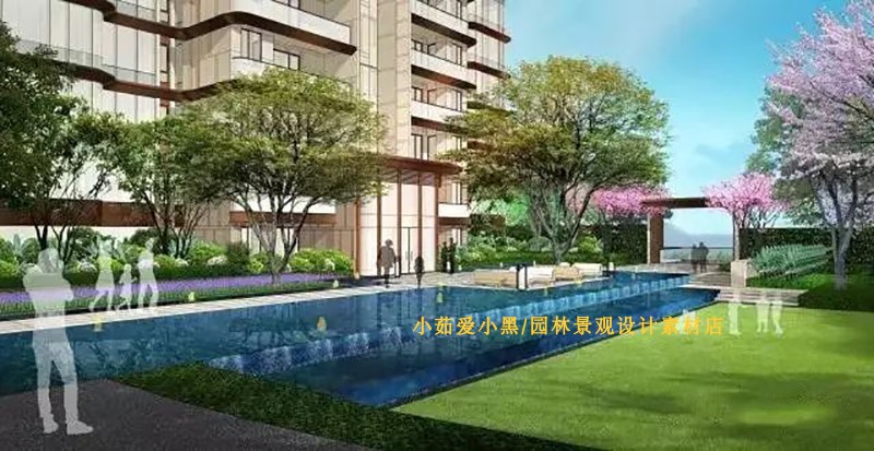 T1311龙湖舜山府小区景观设计方案施工图CAD草图大师SU模型-14