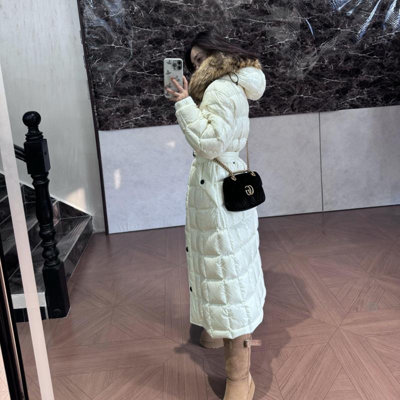 Women's Chatill* Style Luxurious Fur Collar Extra-Long Quilted Goose down Thickened Wind-Resistant Ski down Jacket Women's Chatill* Style Luxurious Fur Collar Extra-Long Quilted Goose down Thickened Wind-Resistant Ski down Jacket
