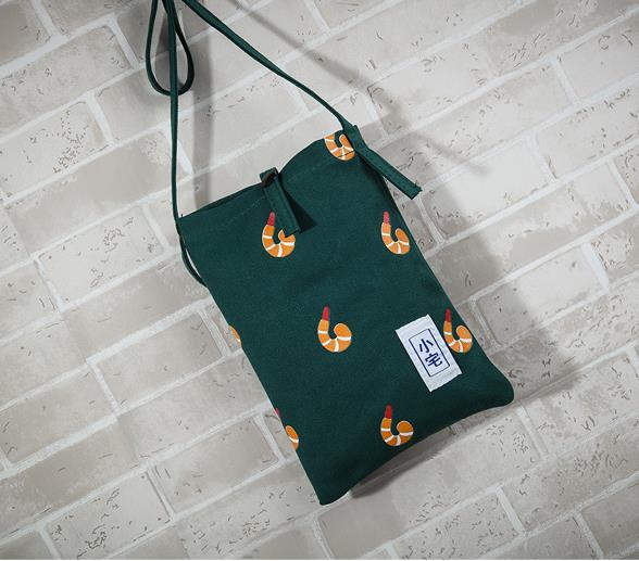 Giải phóng mặt bằng vải retro nhà nhỏ thực phẩm vai chéo túi vải nghệ thuật Nhật Bản điện thoại di động túi mini hoang dã túi - Túi điện thoại túi xách nữ da mềm hàng hiệu