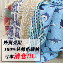 One-piece foreign trade original single micro-defect cotton quilted bed cover padded cotton sheets thickened sofa towel on both sides with a thin quilt