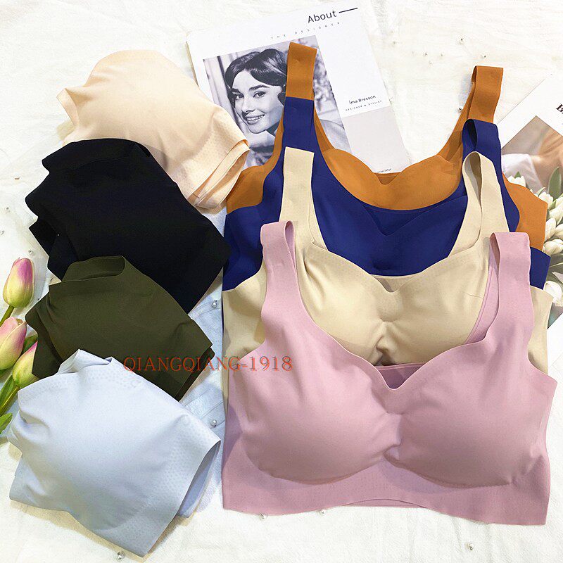 Japan's seamless 16 gathered underwear women's anti-glare wrap chest no steel ring beautiful back sports vest glossy bra