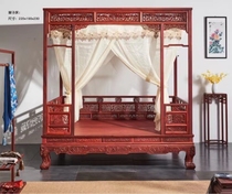 Zambian blood sandalwood six-poster canopy bed double bed Babu bed solid wood bed mahogany classical furniture Chinese style mortise and tenon