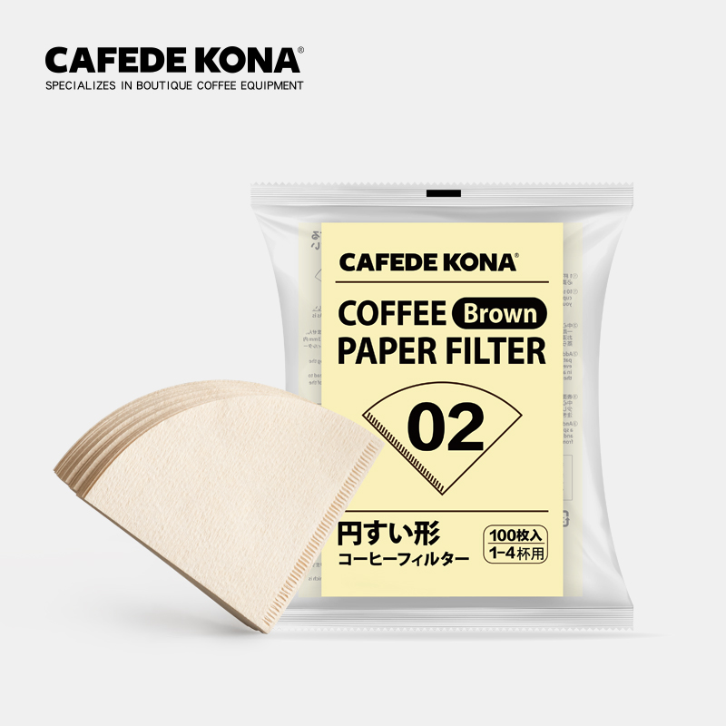 CAFEDE KONA Japanese imported coffee filter paper V60 hand punching filter paper V type original wood pulp filter paper Home